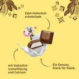 Schogetten pour enfants, barre de chocolat 100g, chocolat au lait fourré au lait crémeux, en portions pratiques. Un délice. Pièce par pièce.