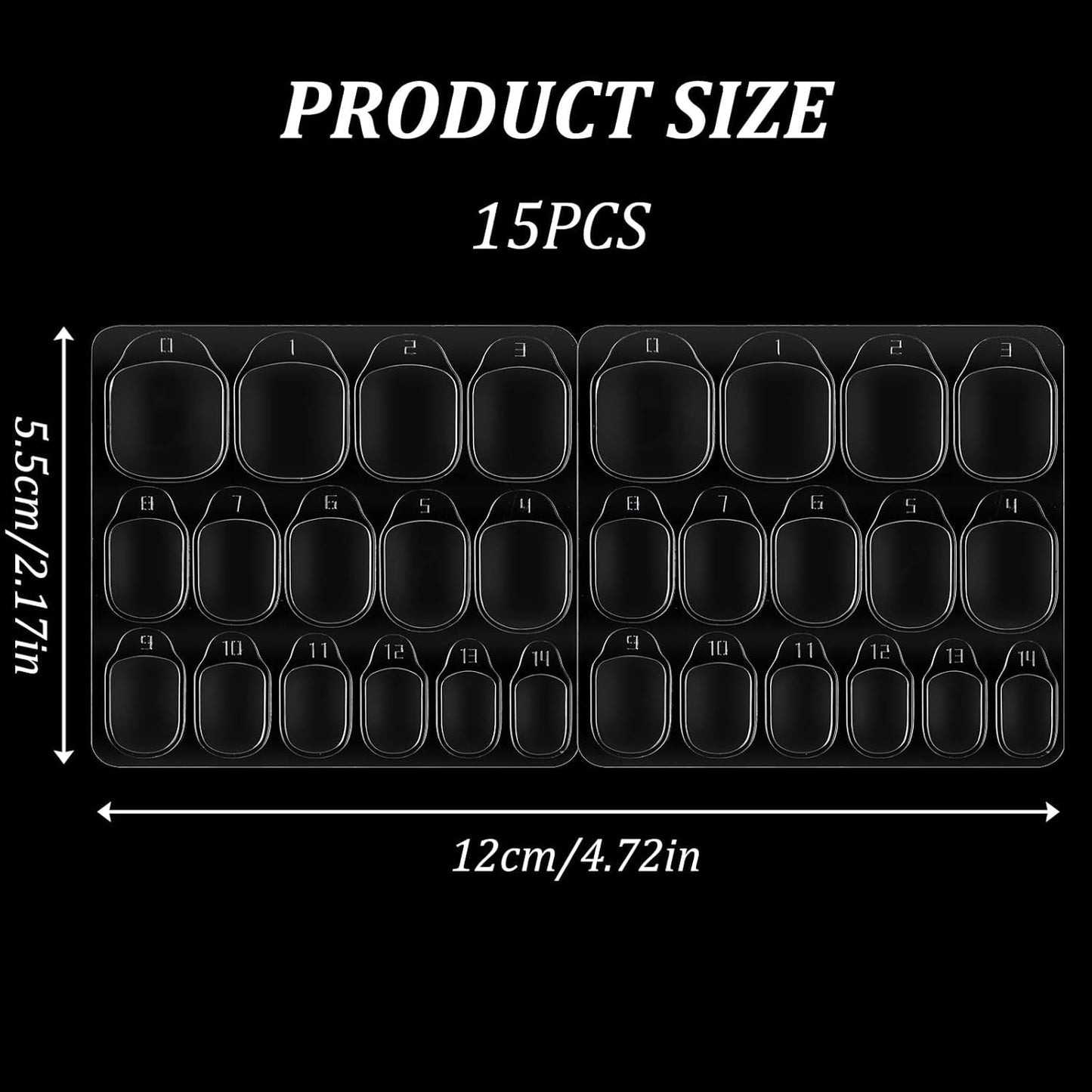15 feuilles/450 pièces de tampons adhésifs pour ongles, 15 tailles de tampons adhésifs transparents pour ongles, gel de gelée double face, autocollant adhésif pour ongles, tampons adhésifs à presser sur les ongles, tampons adhésifs pour accessoires de décoration de manucure DIY