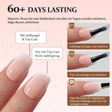 Ensemble d'ongles carrés dégradés de 240 pièces, ongles artificiels dégradés de blanc nu pour colle à stylo à huile, faux ongles naturels ombrés moyens pour femmes à faire soi-même (carré nu)