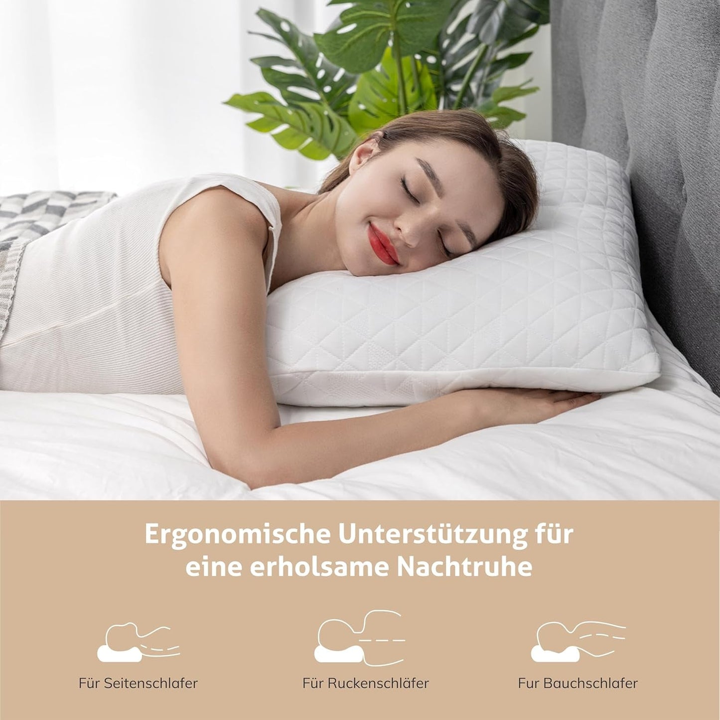 Oreiller EGO HOME à mémoire de forme 40x80 cm avec mousse à mémoire de forme déchiquetée - Oreiller cervical respirant et ergonomique pour dormeurs sur le côté, sur le dos ou sur le ventre - Certifié Oeko-Tex - Housse lavable