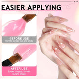 Solution pour ongles Polygel, kit de solution pour ongles Poly Gel Slip, solutions pour ongles liquides Polygel 75 ml, 5 clips pour pointes d'ongles, 3 brosses à ongles, 1 tasse en cristal, 100 feuilles de nettoyage