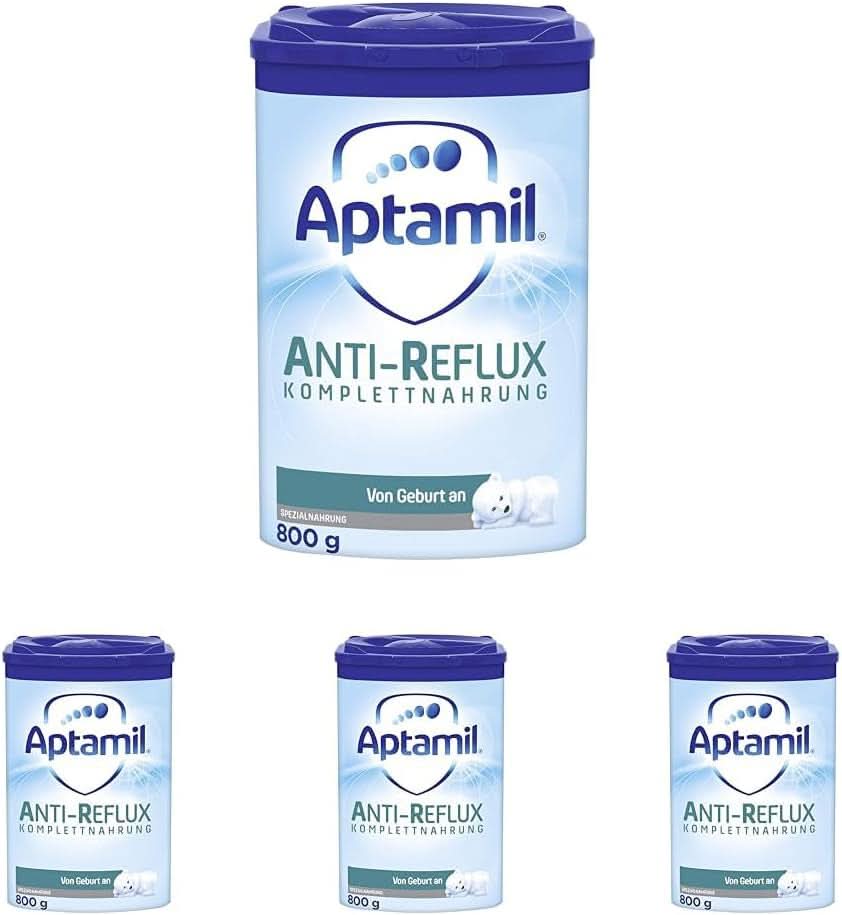 Aptamil Anti-Reflux - aliment complet dès la naissance, pour la gestion de l'alimentation, lait en poudre, 1x 800 g Naty Shop Set 4 x 800 grammes