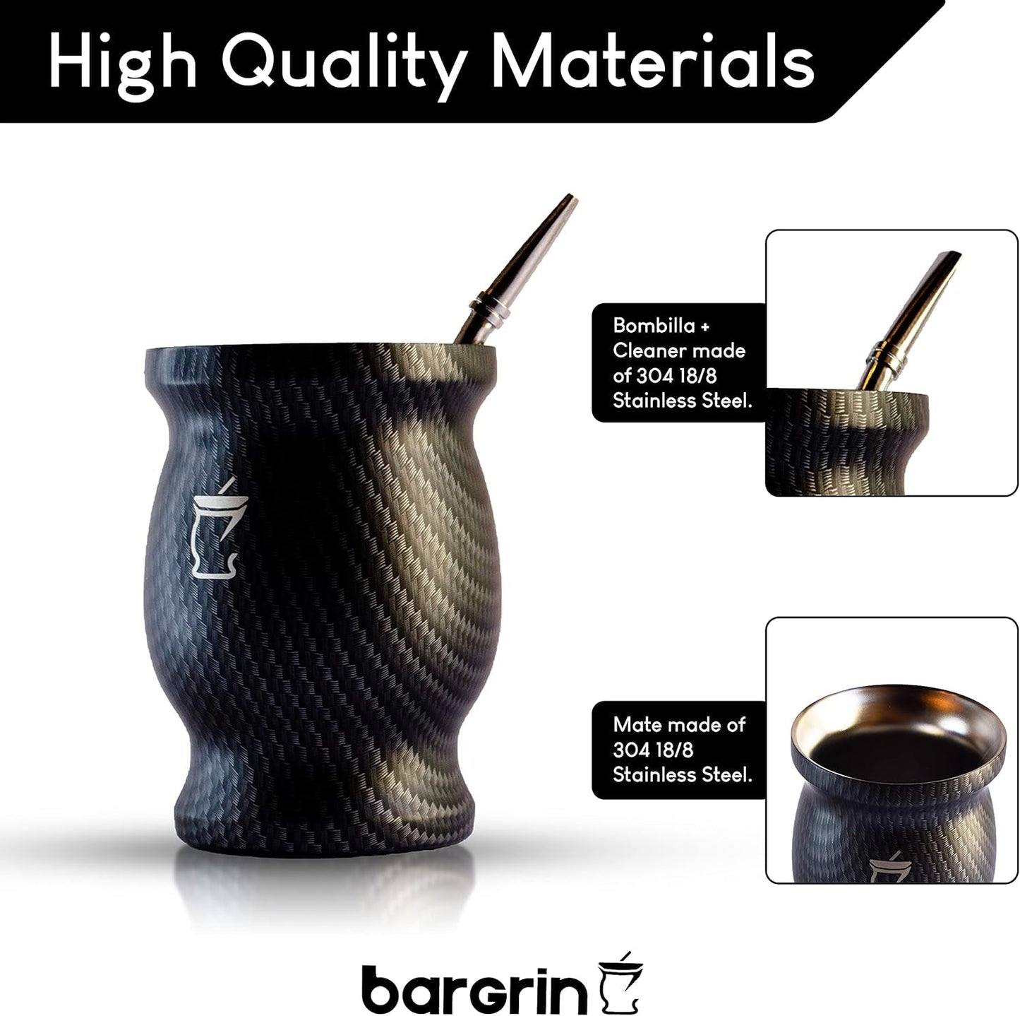 Mate Tea Set - Mate Mug - Mate et Bombilla Set - Tasses à thé - Double Wall Design Mate Mug - Yerba Mate Mug Set