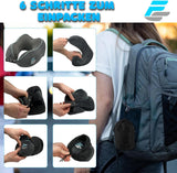 Oreiller cervical d'avion Flagshipper - oreiller cervical pour adulte - oreiller cervical de voiture - oreiller de voyage en mousse à mémoire de forme - lavable avec dos étroit (velours doux et respirant) - réglable, gris Naty Shop Oreillers orthopédiques cervicaux