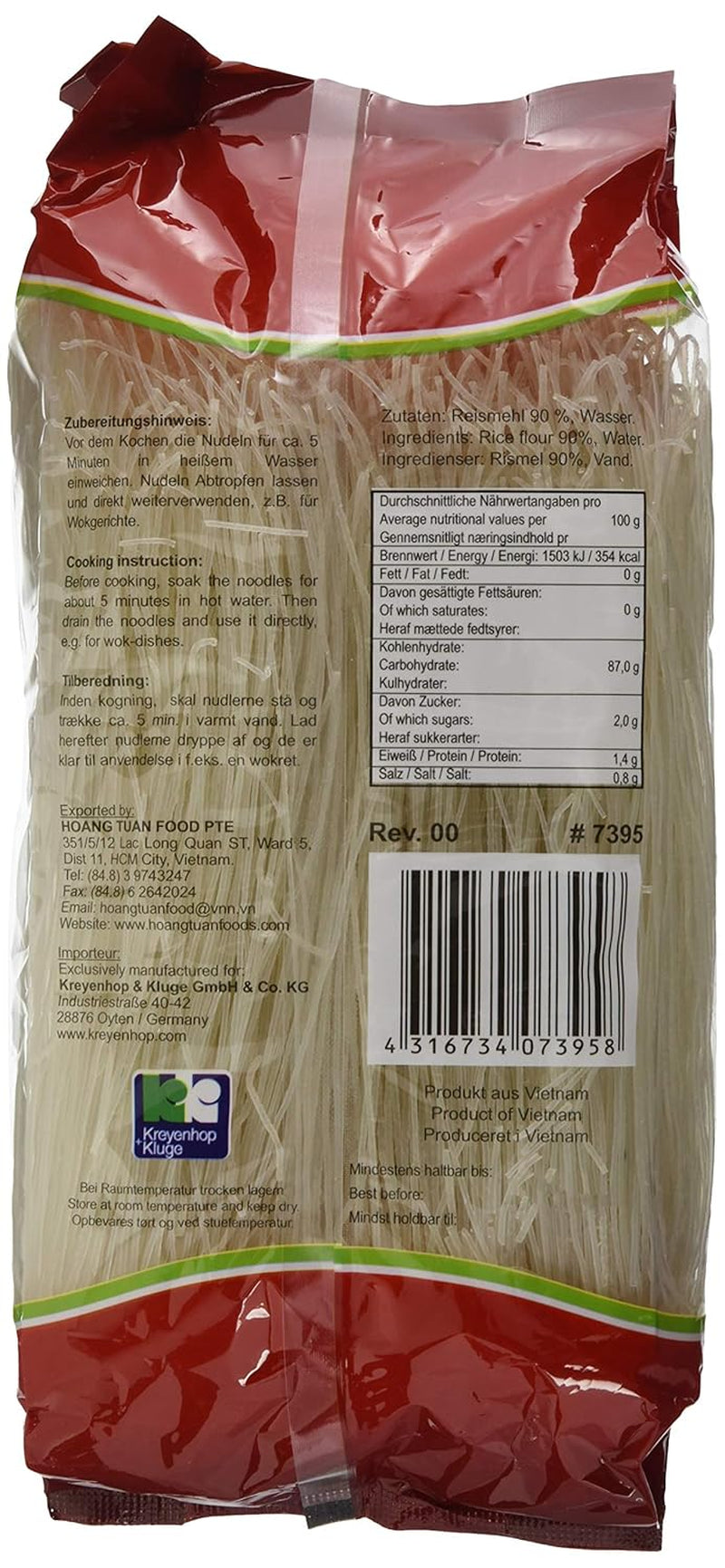 Vermicelles Ricefield 0,8 mm Bun Gao 6 Pack (6 x 400g)
