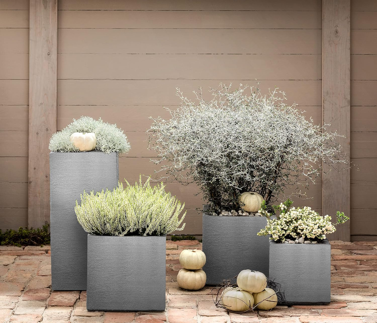 Pot Dehner Palermo, env. 40 x 40 x 33 cm, plastique, gris