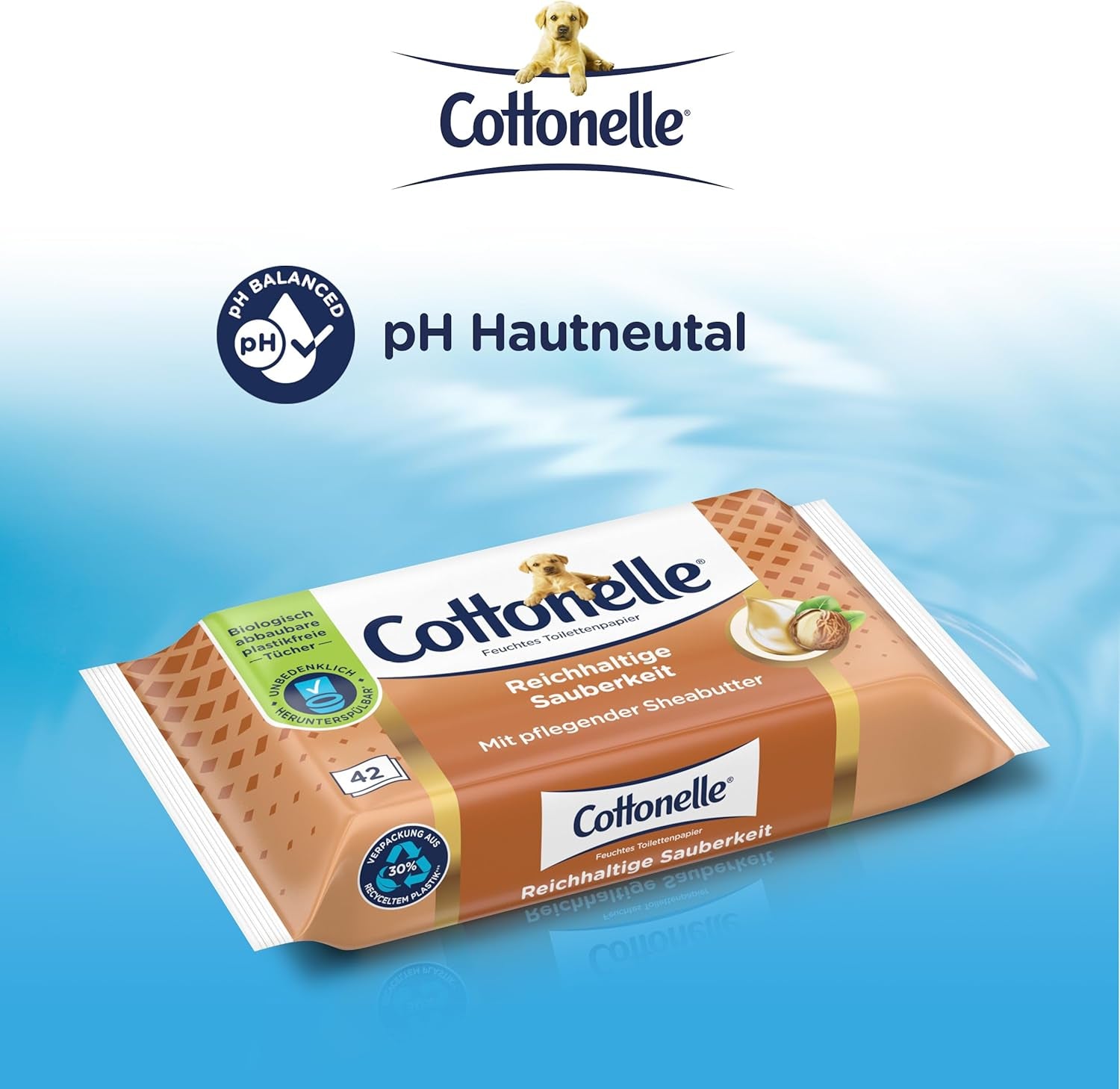 Lingettes humides, My Spa Experience - Cachemire et beurre de karité, biodégradables, sans plastique, refermables, pack économique, 12 X 42 lingettes humides