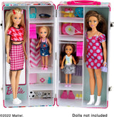Theo Klein - 5801 - Armoire Barbie avec tringles à vêtements et compartiments, jouet à partir de 3 ans, accessoires inclus, multicolore