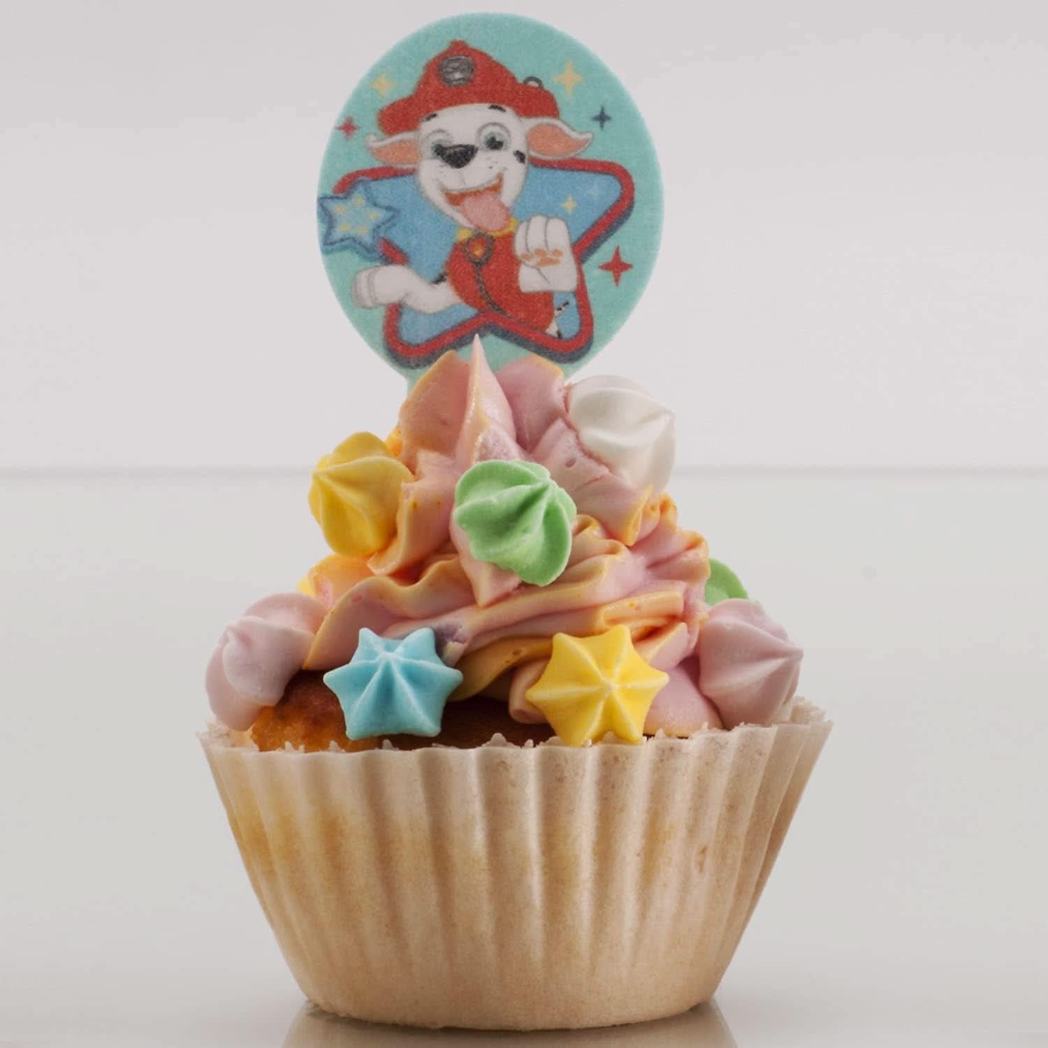 Dekora, Décorations Comestibles Pour Gâteaux Dekorapin Paw Patrol, 20 Gaufrettes En Papier Comestibles - 6,5 X 4 Cm Naty Shop