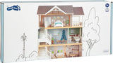 Small Foot Maison de poupée Maison de ville en bois à 3 étages avec façade ouverte et 12 meubles pour 3 ans et plus 11802 Maisons de poupée gris blanc Naty Shop