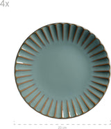 MÄSER 931964 Série Confino Service de table pour 4 personnes, look vintage moderne, ensemble combiné en céramique, 20 pièces, couleur essence avec accents noirs, carrelage