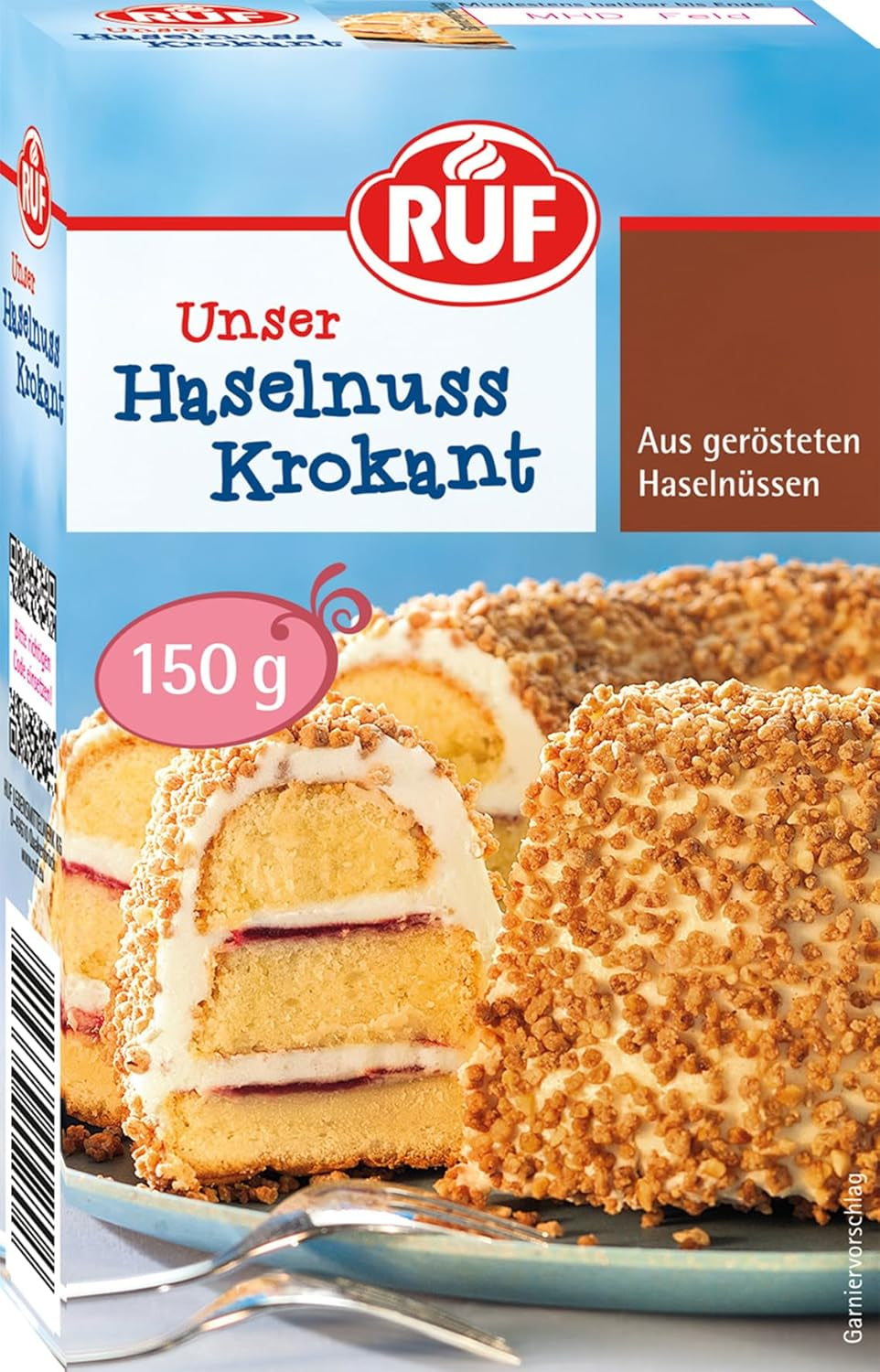 RUF Brittle aux noisettes caramélisées, pour gâteaux type Krantz, 150 grammes Naty Shop