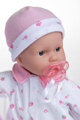 JC Toys La Baby Kaukasisches Babypuppen-Set - Weiche 28 cm Babypuppe, Washbar, Abnehmbares rosa Outfit mit Hut, Decke & Schnuller, Für Kinder ab 12 Monaten