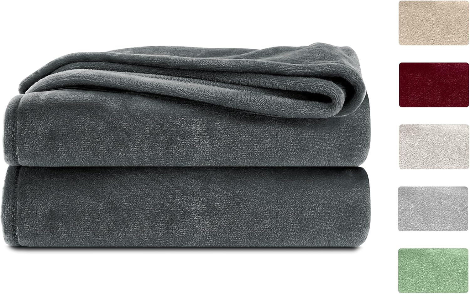 Couverture moelleuse Komfortec, couverture confortable, couverture polaire, certifiée Oeko-Tex, super douce, 150X200 Cm, 260 G/M², beige Lits et Couvertures Besuche den Komfortec-Store Anthracite 220 X 240 Cm