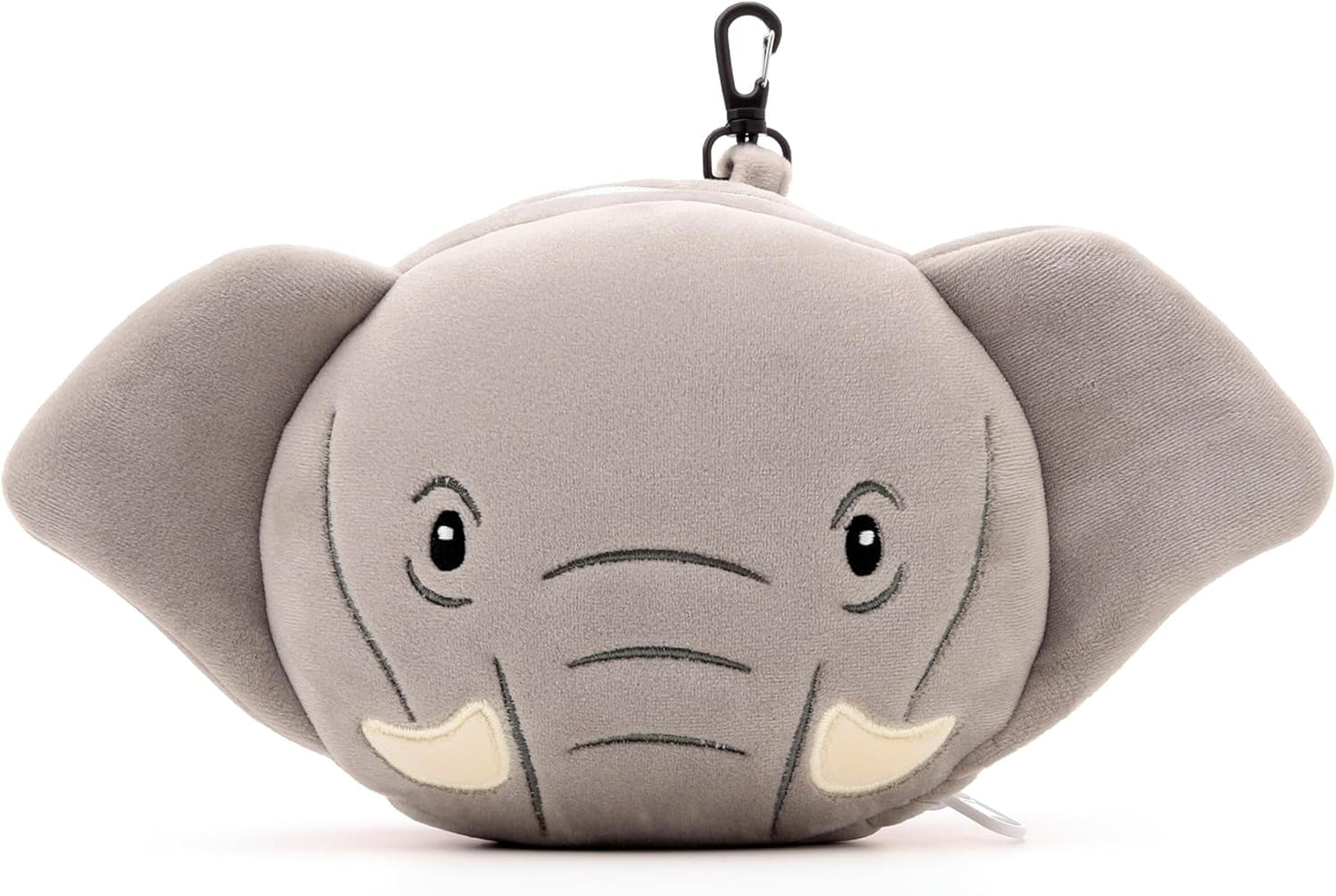 Oreiller de voyage, rond, peluche, éléphant et masque pour les yeux, unisexe, taille unique, unisexe, oreillers de voyage uniques à la taille Naty Shop