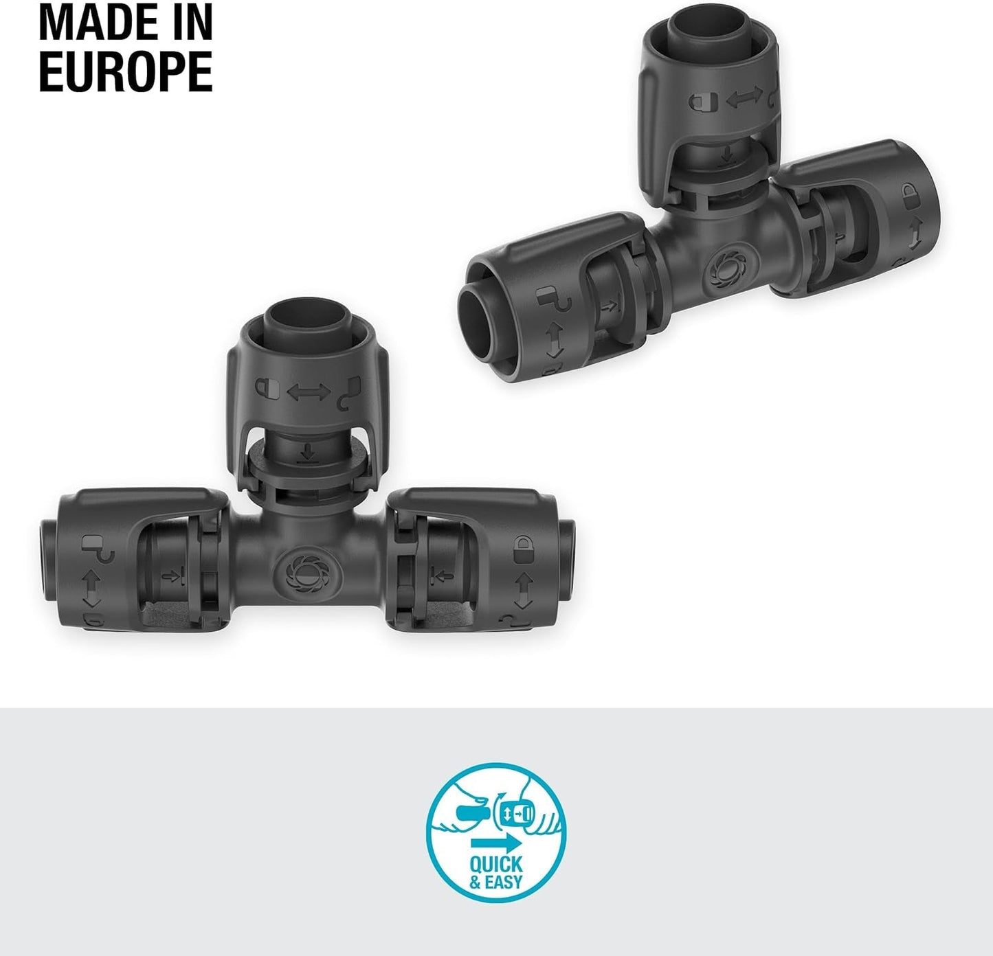 Gardena Système d'irrigation micro-goutte en T 13 mm (1/2") : connecteur pour tuyaux d'alimentation de 13 mm, branche en T, irrigation automatique, réutilisable (13201-20)