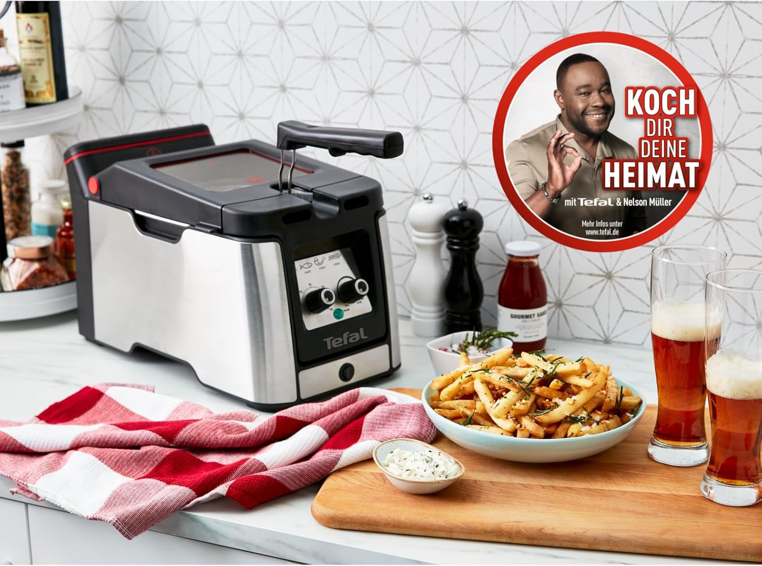 Friteuse Tefal FR600D Clear Duo, friture avec moins de fumée et d'odeurs, capacité 1,2 kg, thermostat, minuterie, grande fenêtre de visualisation sans buée Électroménagers Naty Shop