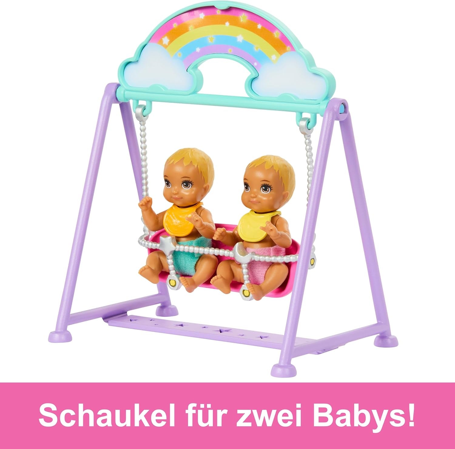 Barbie Skipper Poupée et maison de jeu avec accessoires, comprend des poupées jumelles, 1 berceau, 1 balançoire, 1 bascule et plus, HXM99