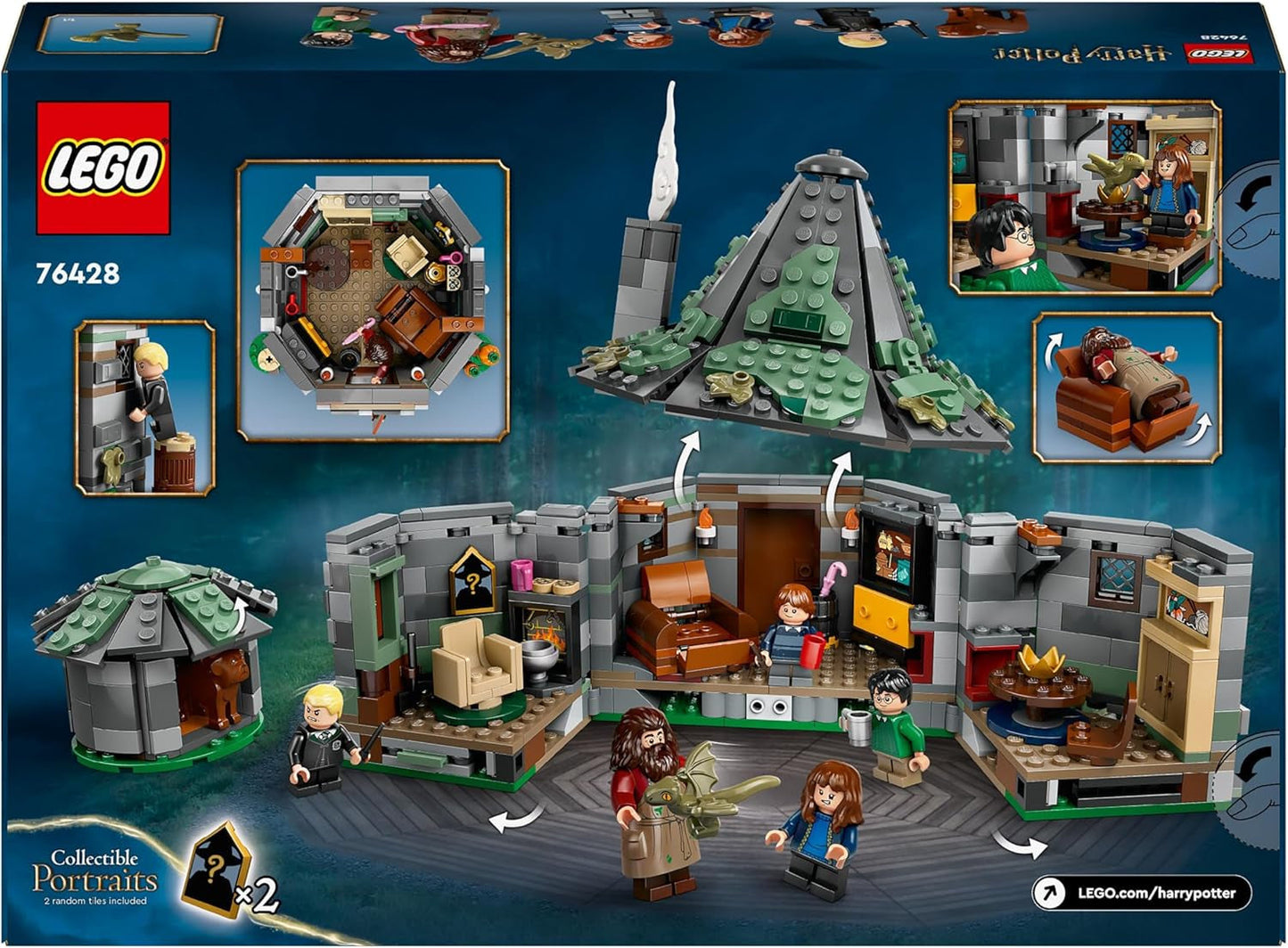 LEGO Harry Potter La cabane de Hagrid : une visite inattendue, ensemble avec 5 mini figurines et 2 figurines d'animaux, cadeau pour femmes et hommes, jouet d'aventure magique, ensemble fantastique 76428 Jeux de construction Beuche den LEGO-Store