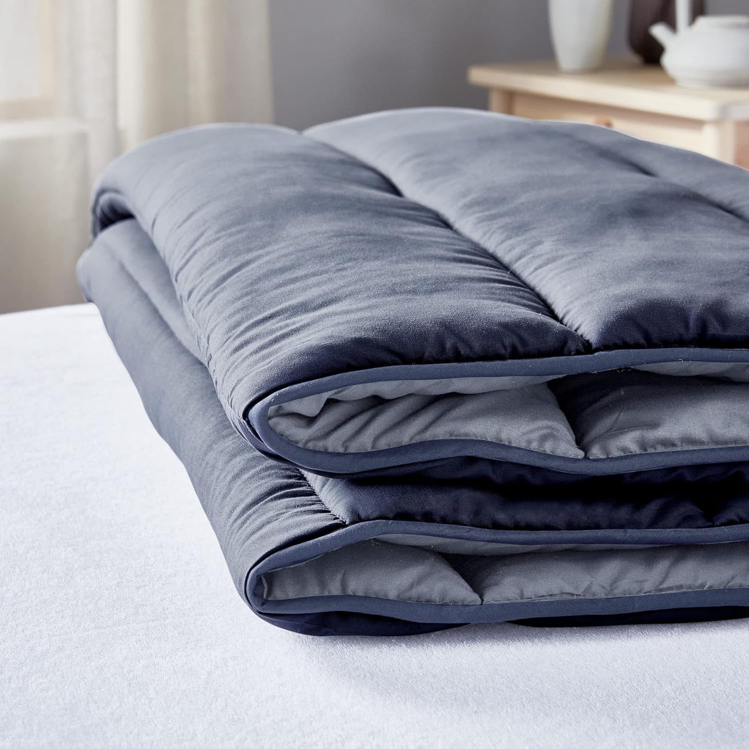 Pikolin Home - Couette réversible 300 G - Garnissage Nordique Bicolore - Pour lit 105 - Douillet, chaud, respirant, jaune moutarde, 180 X 260 Cm Couettes et couettes Naty Shop