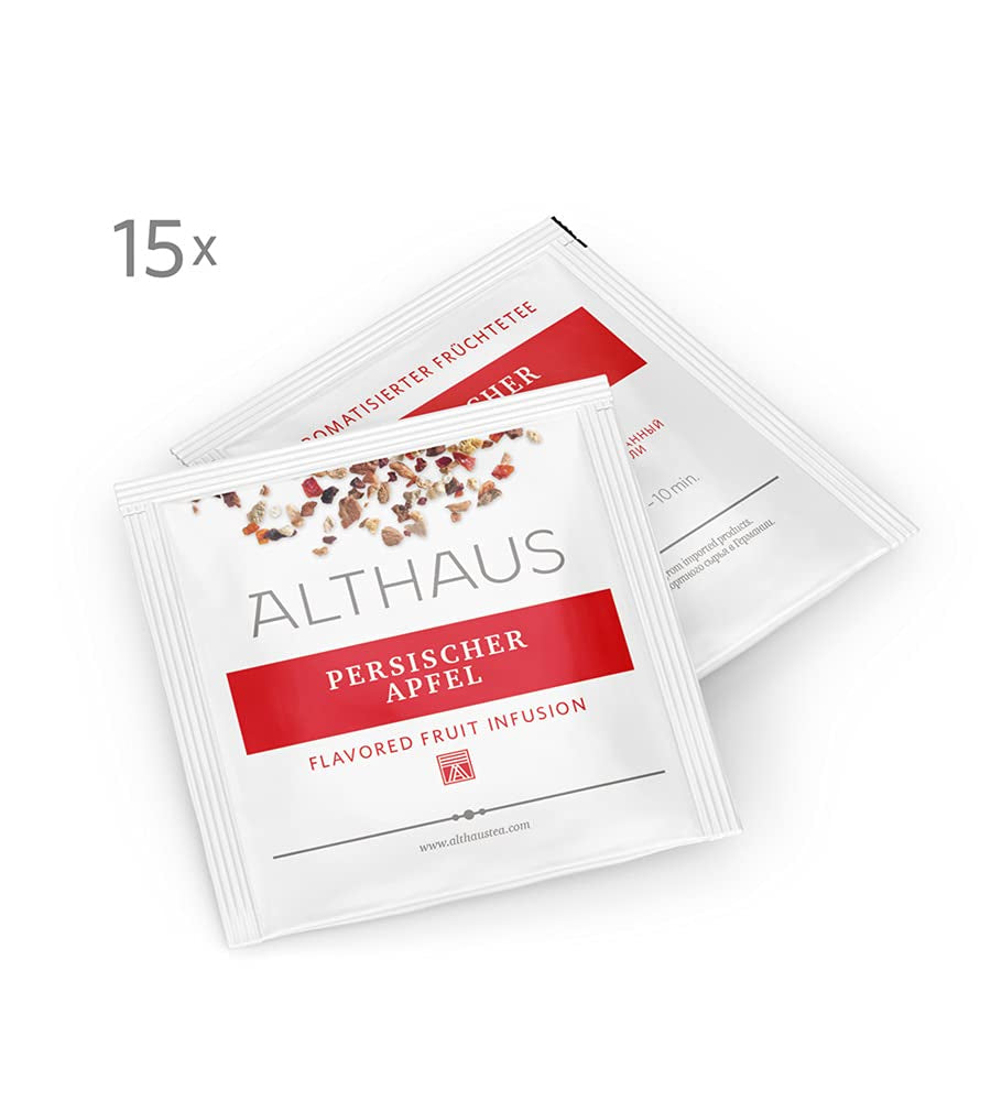 Althaus Tea PERSIAN APPLE ⋅ Thé aux fruits en sachets pyramidaux PYRA PACK ⋅ Thé aux fruits aromatisé à l'arôme pomme ⋅ 15 X 2,75G