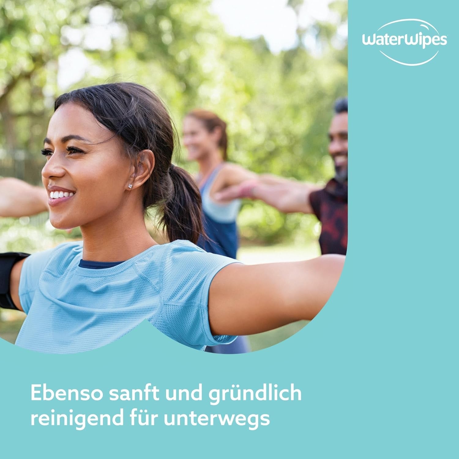 Lingettes humides WaterWipes Sensitive+ On The Go, 100 lingettes (paquet de 10), 3 en 1 nettoie, soigne, protège, 99,9 % d'eau, lingettes sans parfum