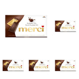Tablettes de chocolat noir 72% – 5 x 100 g – Les plus fins carrés de chocolat noir – Chocolat enveloppé dans une feuille d'or