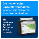 Serviettes distributrices Tork Xpressnap Extra Soft Nature N4, Premium, 1/2 x 2 épaisseurs, 21,3 cm x 16,5 cm, 8 × 1 000 serviettes, 12880