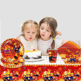 Ensemble de vaisselle de fête à thème pompier, décorations de fête d'anniversaire de pompier, 61 pièces pour 20 invités