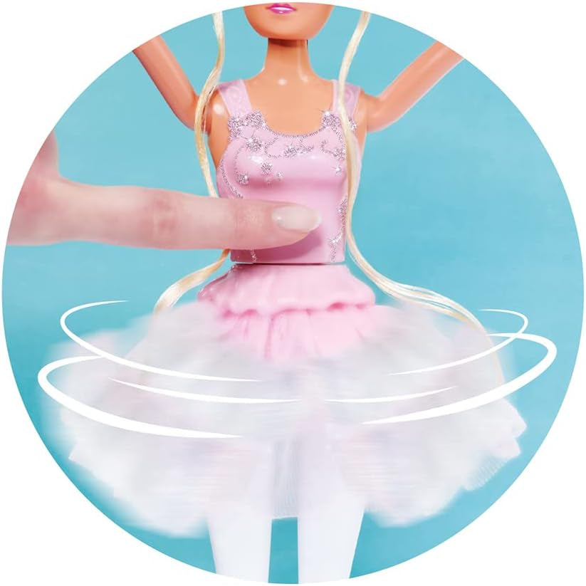 Simba 105733603 - Steffi Love Dancing Ballerina, Steffi en poupée ballerine avec ami animal et jupe rotative, poupée de jeu 29 cm, à partir de 3 ans