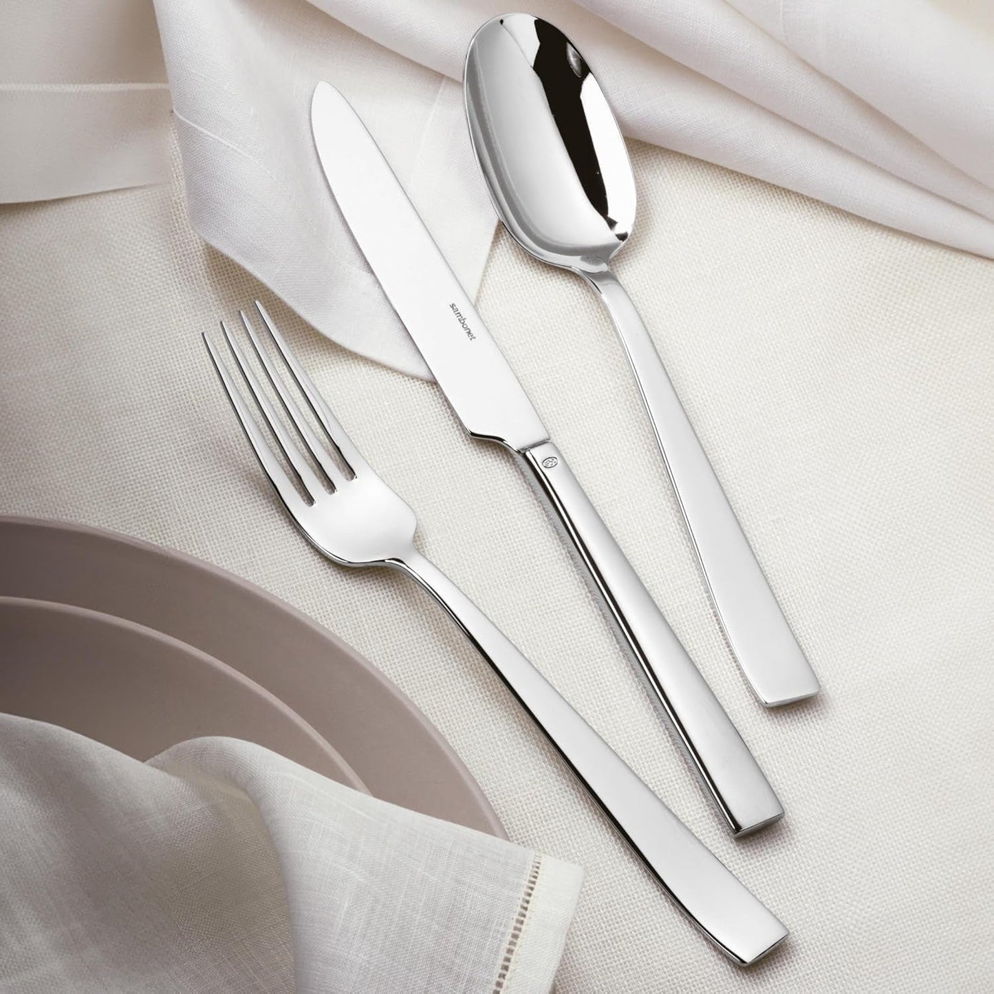 Sambonet 62512-83 Ménagère plate monobloc, 36 pièces, acier inoxydable 18/10, passe au lave-vaisselle Cuisine Naty Shop
