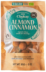 Bouchées biologiques - Amandes à la cannelle et amandes au chocolat noir belge / Sans sucre ajouté, sans édulcorants / Végétalien et équitable / 1 x 85g
