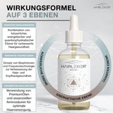 Hairlexier Remède pour la croissance des cheveux pour femme - Huile capillaire au romarin, huile capillaire à l'huile de ricin, huile de lavande, sérum capillaire naturel contre la chute diffuse des cheveux, soutient la croissance des cheveux, végétalien et biologique + Cahier de soins capillaires Naty Shop