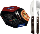 Tramontina PIZZA Besteck, ensemble de 8 pièces, pour 4 personnes, bois de rose libre, griffes de bois certifiées Fsc, fête des machines à laver, cuisine Naty Shop