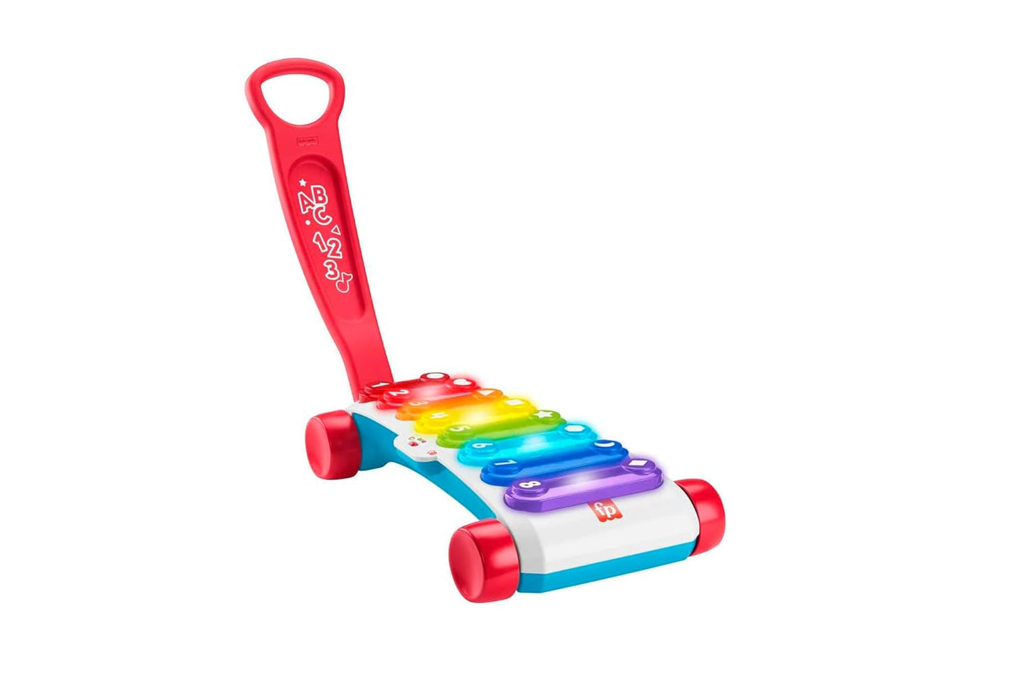Fisher-Price Xylophone géant lumineux - instrument de musique électronique à accompagner de chansons à contenu pédagogique, pour enfants, tout-petits à partir de 9 mois, multicolore, version : français, HJK40 Jucarii Bebe Naty Shop Nu Italiano, Multilingue