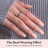 Ensemble d'ongles carrés dégradés de 240 pièces, ongles artificiels dégradés de blanc nu pour colle à stylo à huile, faux ongles naturels ombrés moyens pour femmes à faire soi-même (carré nu)