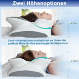 Oreiller orthopédique en mousse à mémoire de forme - Design ergonomique - Forme creuse pour dormeurs sur le côté, le dos et le ventre - Oreillers orthopédiques cervicaux gris Naty Shop