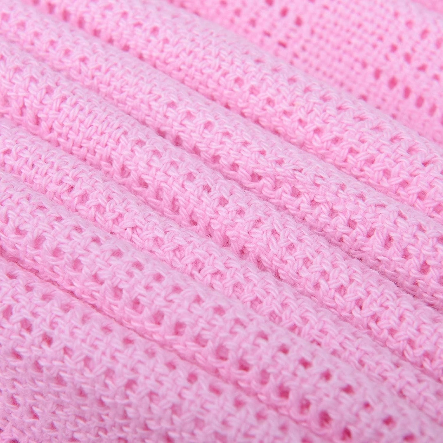 Family Bedding Couverture cellulaire rose pour lit double, coton, grand couvre-lit, réversible, légère, thermique, douce, couverture cellulaire traditionnelle, 230 x 230 cm Couettes et couettes Naty Shop