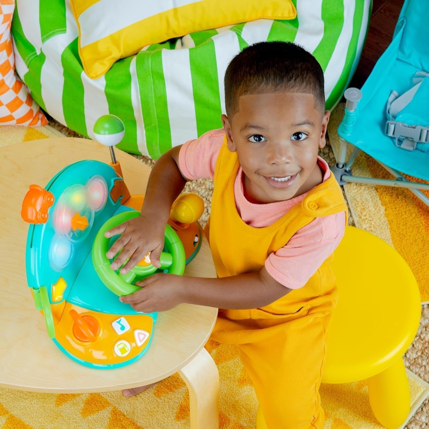 Bright Starts, volant jouet, pilote lumières et couleurs, avec musique, bruits de voiture, clignotants, levier de vitesses et plus Bebe Naty Shop Jouets
