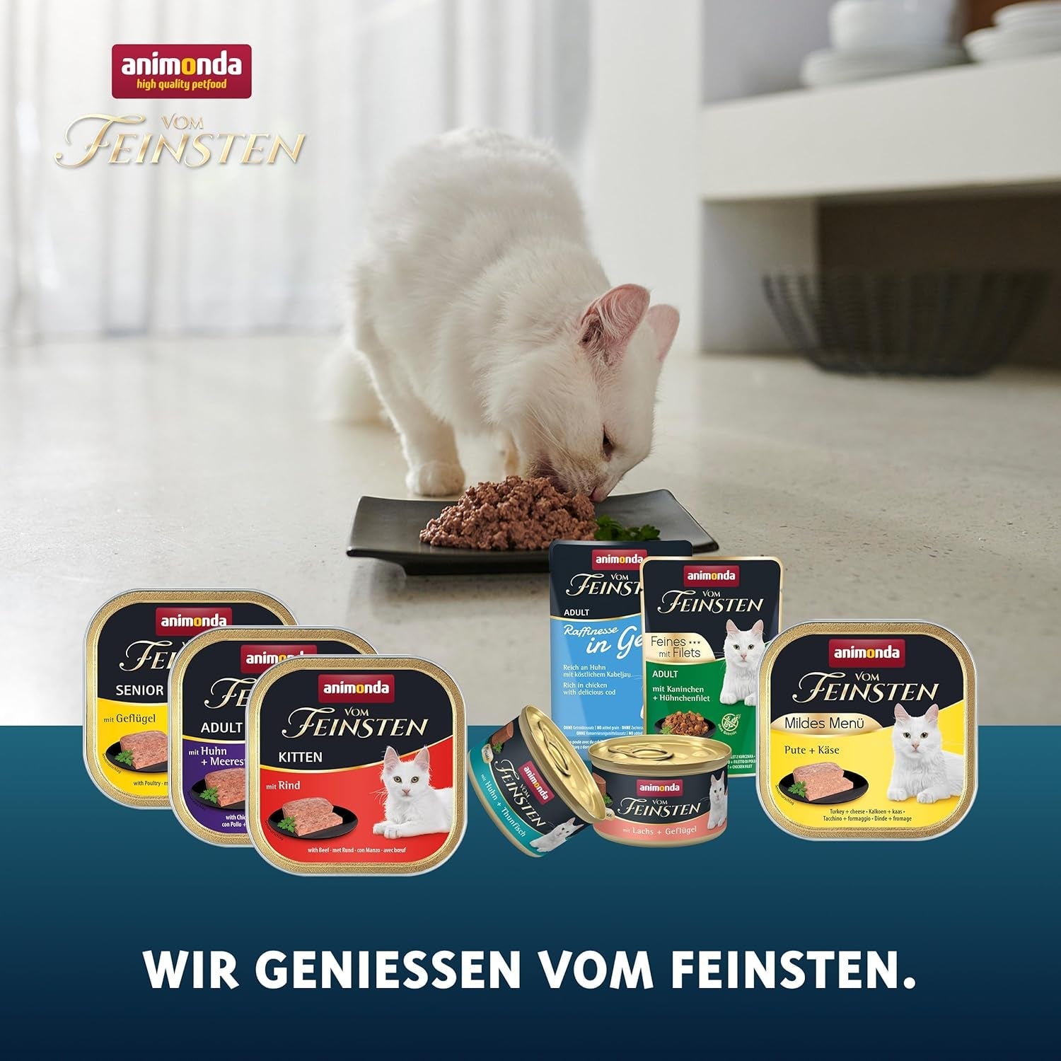 animonda vom Feinsten Senior, nourriture humide pour chats âgés à partir de 7 ans, variété pour chats âgés, 32 x 100 g
