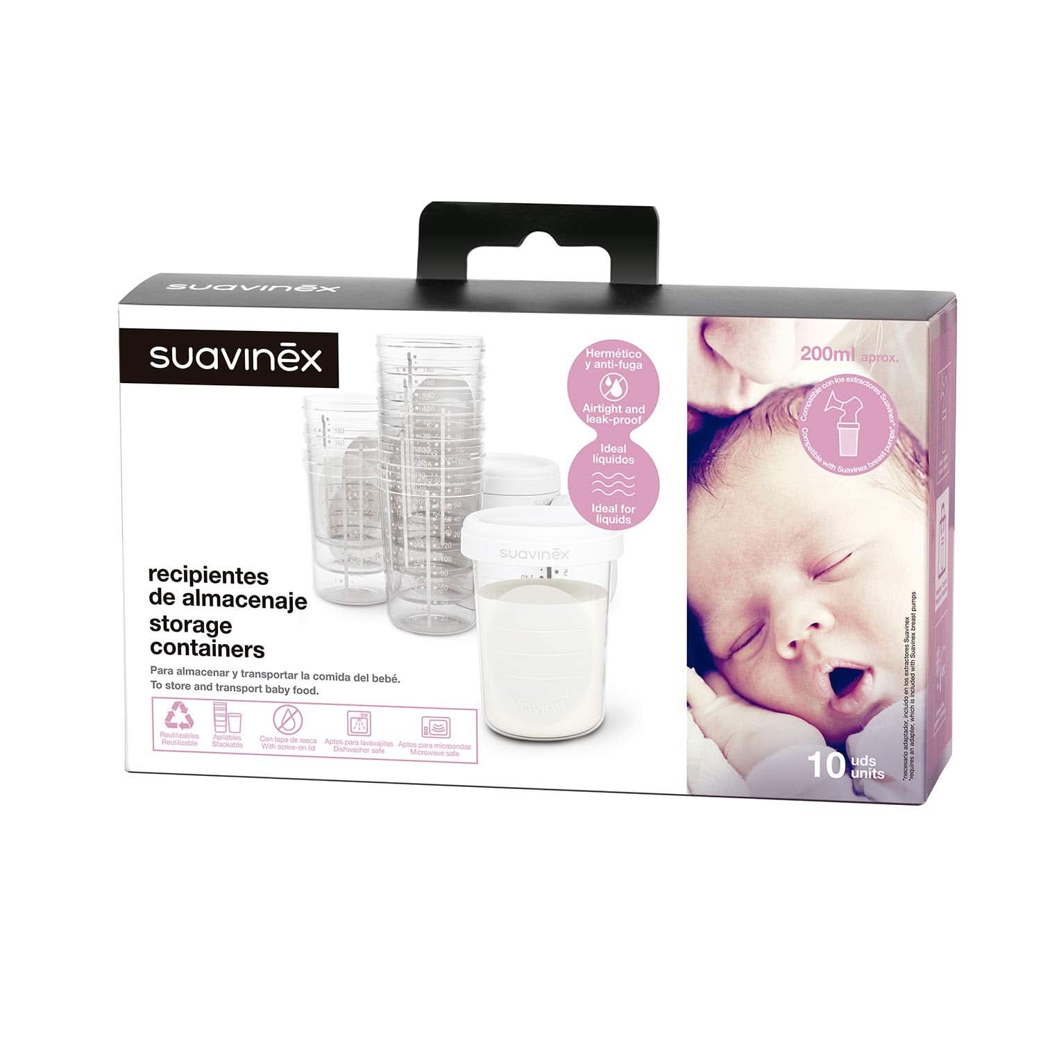 Boîtes de conservation alimentaire, Suavinex, 10 pièces Accessoires d'alimentation et d'allaitement Bebe Naty Shop