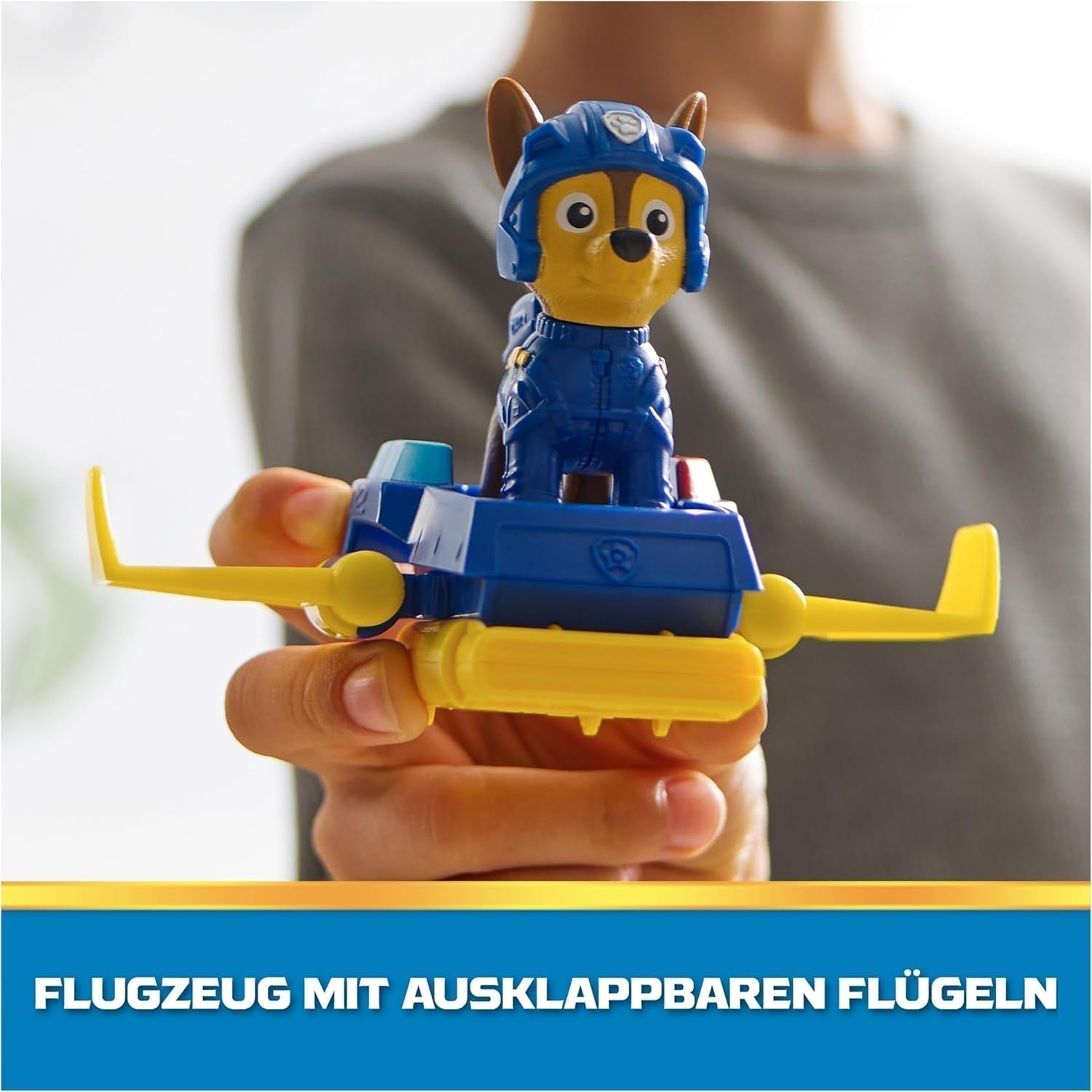 PAW PATROL Chase Action Pup Mini avion de sauvetage avec ailes pliantes, jouet pour enfants de 3 ans, figurines d'action Naty Shop