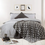 DREAMSCENE couverture confortable couverture moelleuse couverture polaire - couverture de salon chaude hiver douce, couverture de canapé, couverture de canapé, couverture câline enfants, salon et couvertures câlines 120X150Cm, couverture de canapé étoiles grises Lits et couvertures Besuche den DREAMSCENE-Store