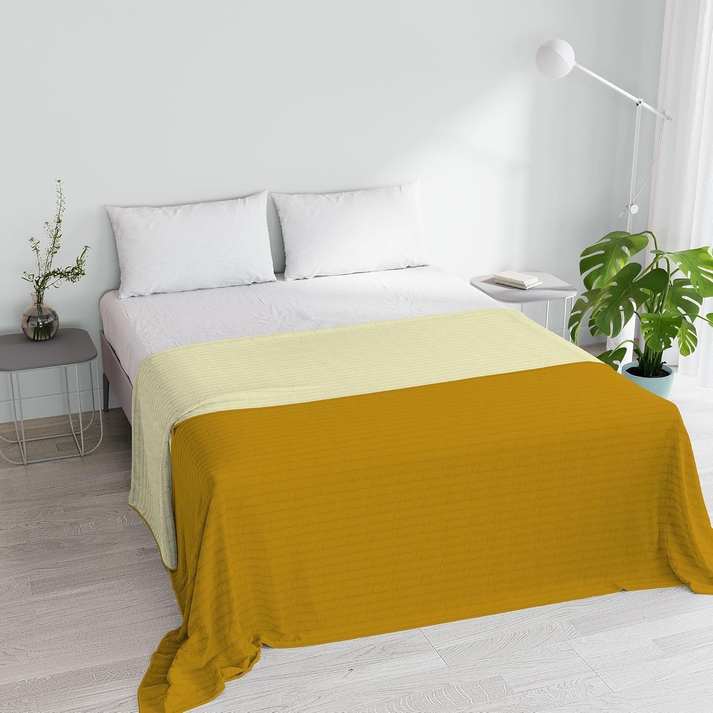 Naty Shop Couette Eté Microfibre Orange/Rouille pour Lit Double 250 X 250 Cm Naty Shop Couettes Et Couettes Moutarde/Crème Matrimoniale 250X250Cm