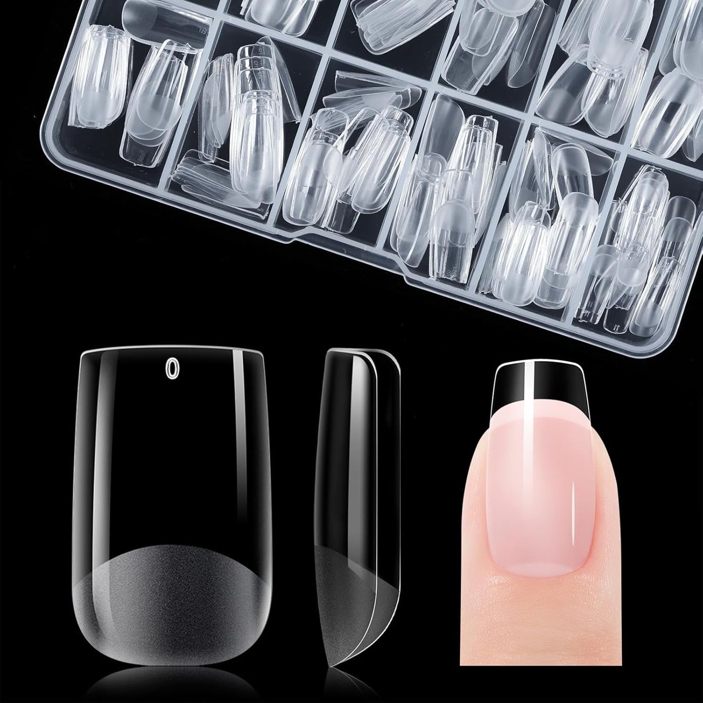 Gelike Ec Ongles courts en amande – Ongles souples à couverture complète, ongles artificiels pré-polis pour extensions d'ongles, studio de manucure à domicile, salon de bricolage, 120 pièces, 12 tailles