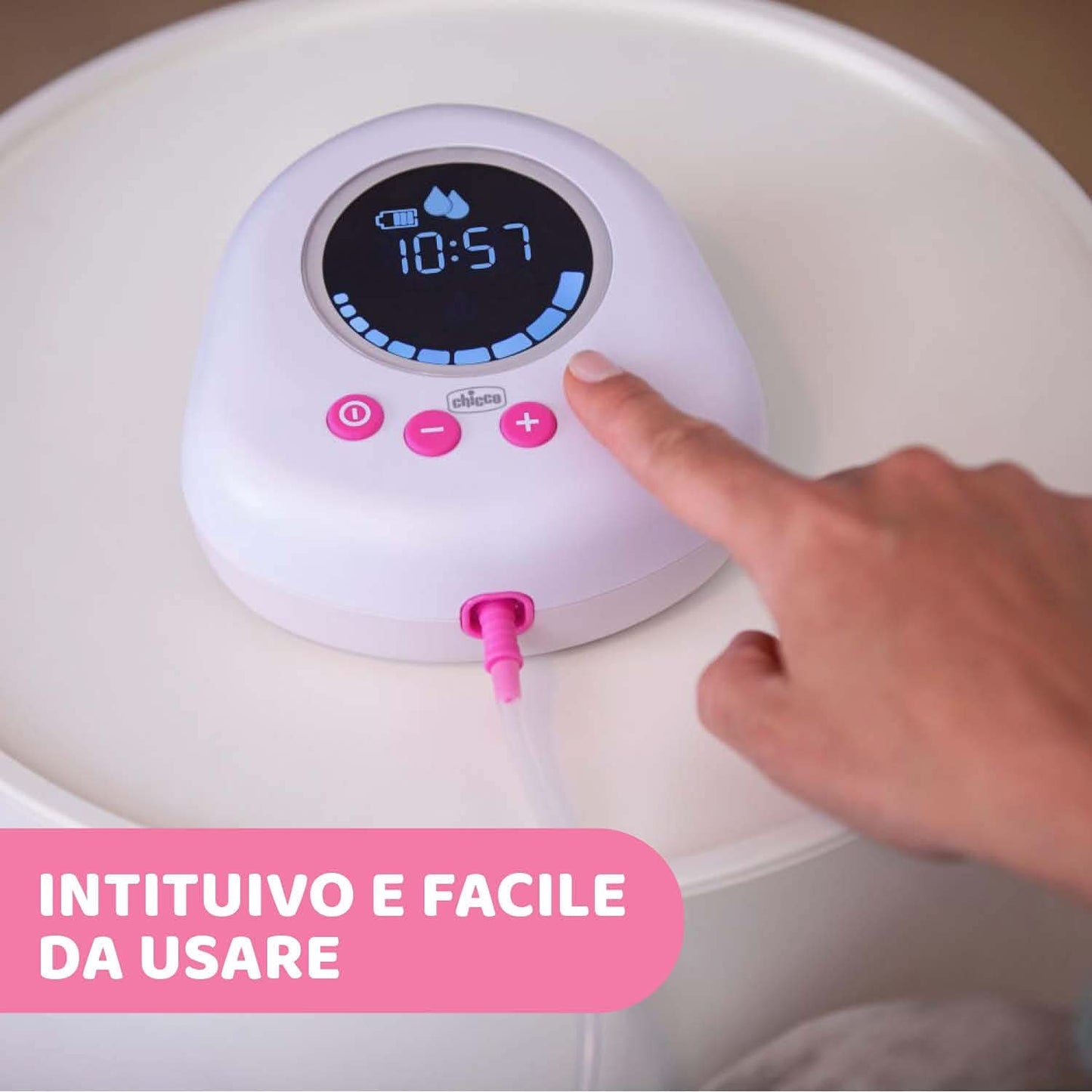 Tire-lait électrique Chicco avec phases de stimulation et d'extraction, 10 niveaux d'intensité, confortable et rapide, forme ergonomique, avec tétine inclinée et capuchon étanche, blanc, 150 ml Accessoires Alimentation et Allaitement Bebe Naty Shop