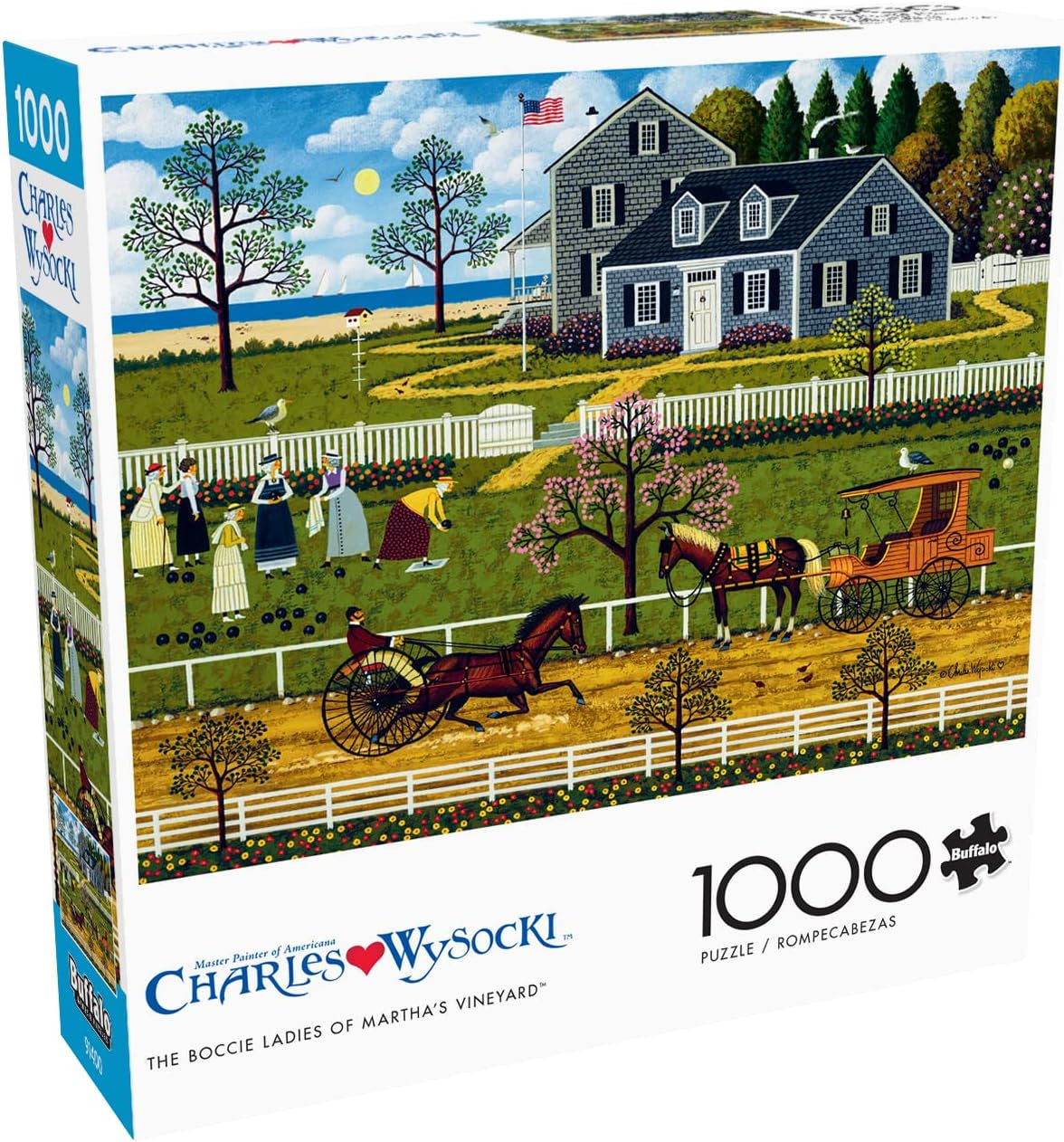 Buffalo Games - Charles Wysocki - Dames de pétanque de Marthas Vineyard - puzzle 1000 pièces Puzzle Naty Shop