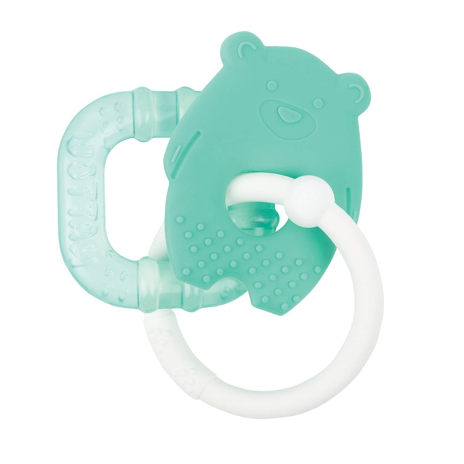 Nattou Anneau de Dentition Refroidisseur en Silicone, Souris, Rempli d'Eau, Sans BPA, 13,5 x 10,5 x 15 cm, Silicone, Bleu/Blanc