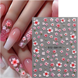 JMEOWIO 3D Nail Art Autocollant Fleur Nail Art Autocollant Selbstklebend Nagelaufkleber 5D Stéréoscopique Frühling Sommer Floral Décoration Nageldesign Zubehör 4 Blatt