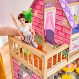 KidKraft Kayla Maison de poupée en bois avec meubles et accessoires, ensemble de jeu à 3 niveaux pour poupée de 30 cm, jouet pour 3 ans et plus, 65092 - Exclusivement sur Amazon